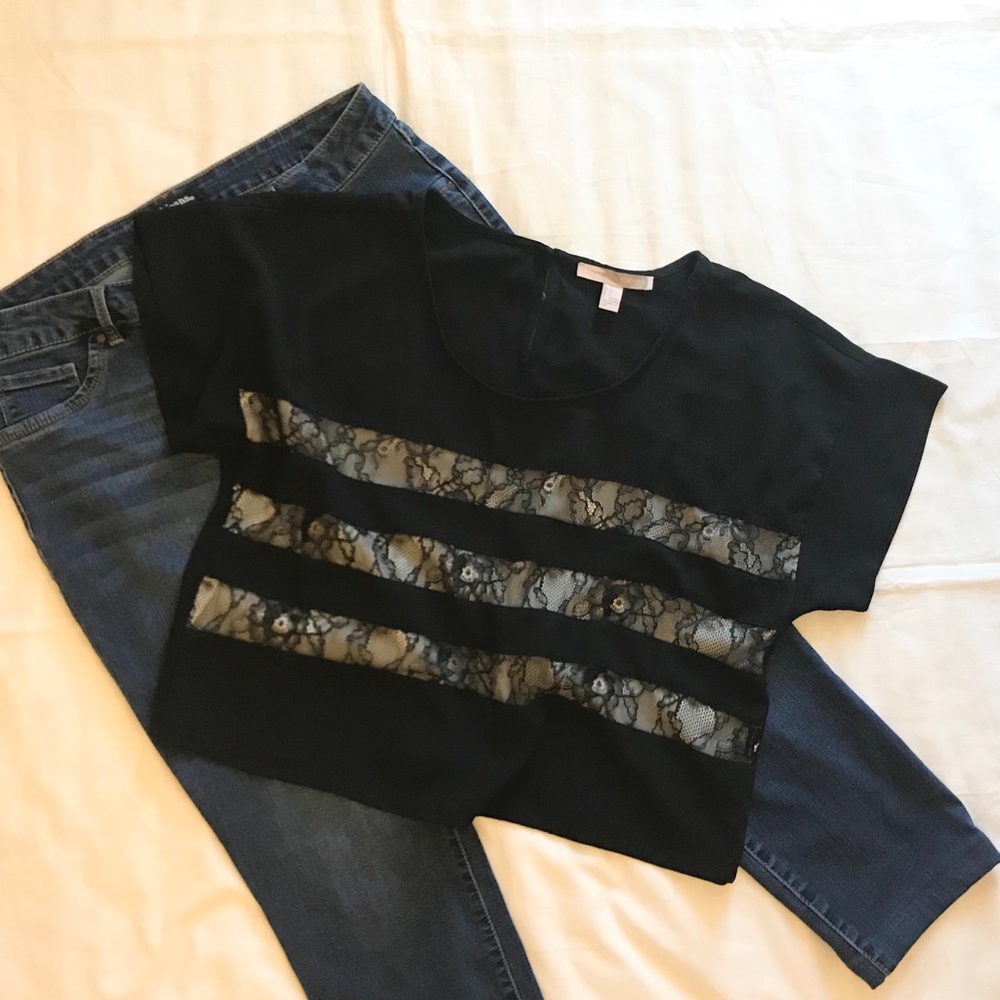 Black Crop Top Blouse